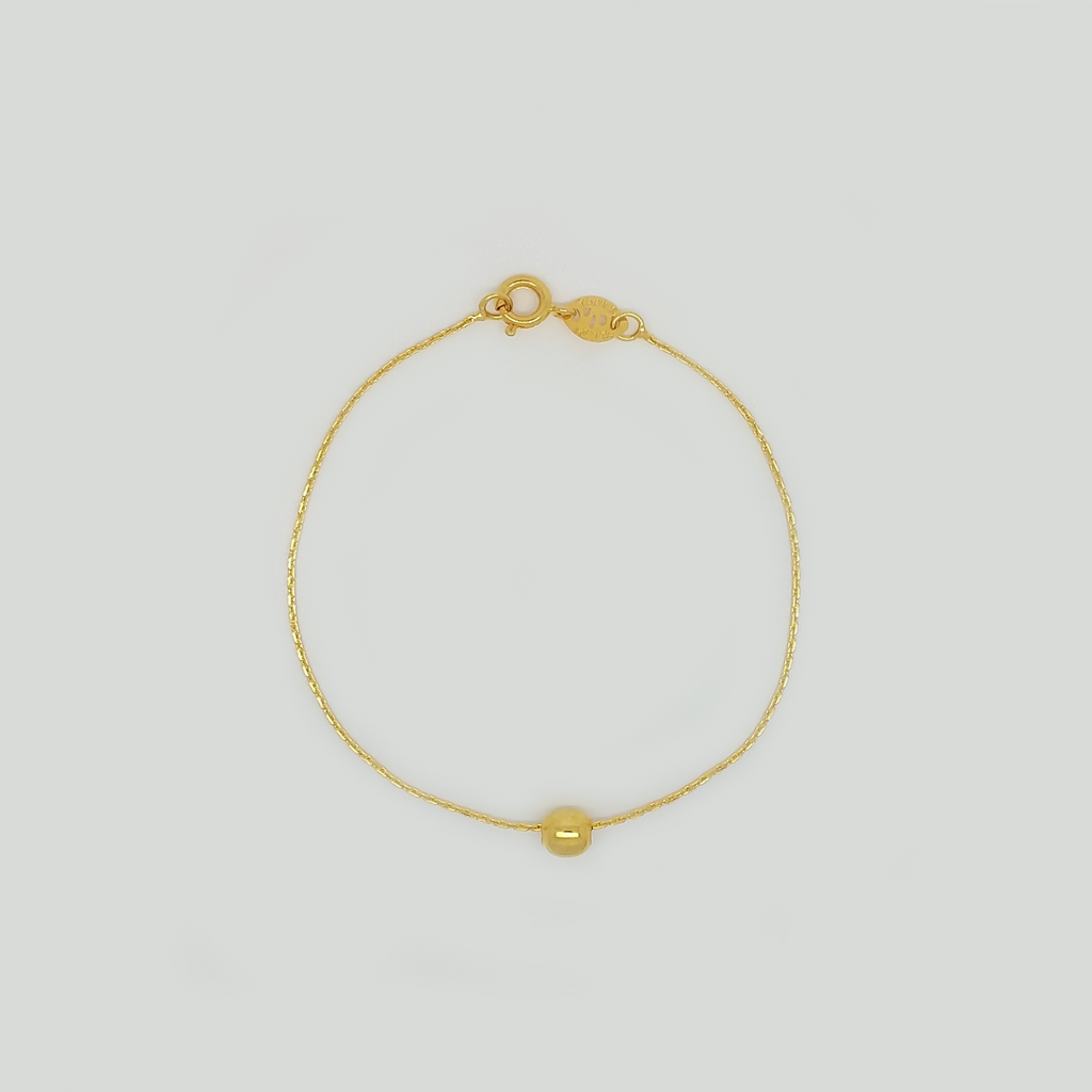 Bracelet in Yellow Gold Filled with Ball Pendant