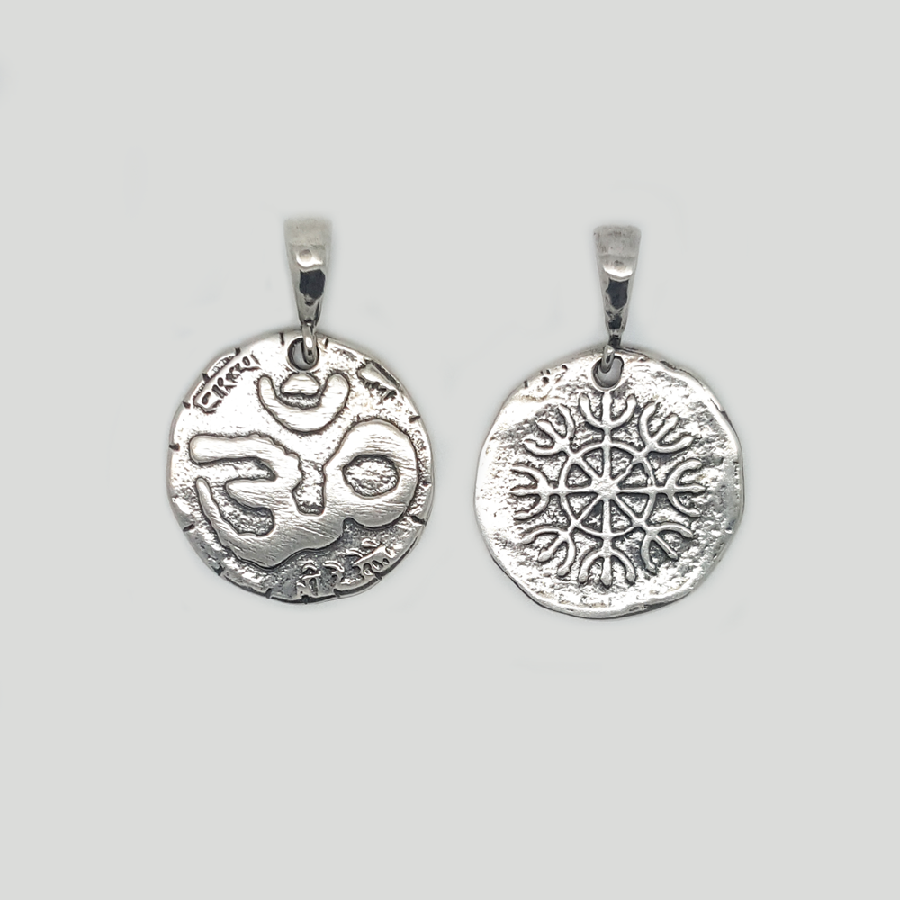 OM Symbol Charm Pendant for Protection in Silver 925