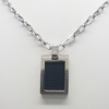 Black/Brown Pendant Necklace in Stainless Steel