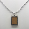 Black/Brown Pendant Necklace in Stainless Steel
