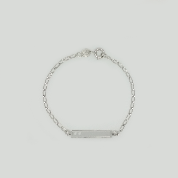 Bracelet in White Gold Filled with Rectangle Plaque