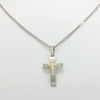 Cross Pendant in Double Plate and Link Chain
