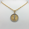 Jesus Pendant Necklace in Yellow Gold Filled with Link Chain
