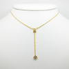 Lariat Necklace in Yellow Gold Filled with Gemstones