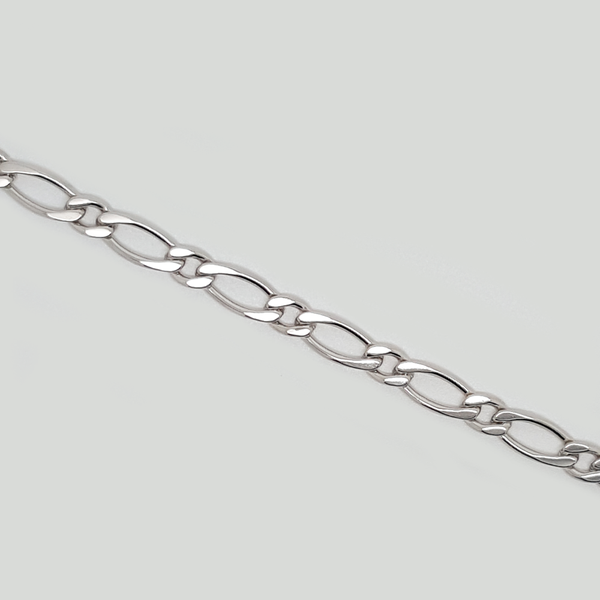 Classic Chain Bracelet for Men in White Gold Filled