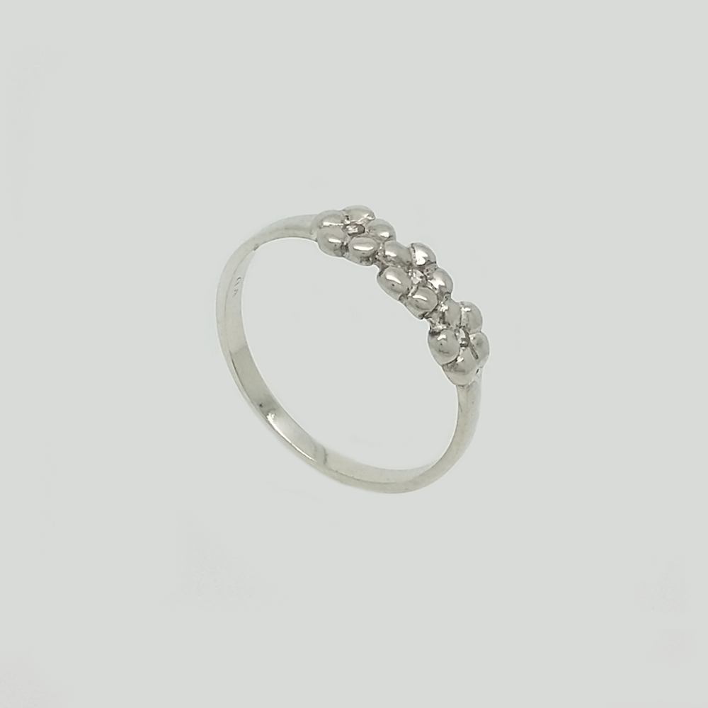 Flower Band Ring in Silver 925 with Gemstones