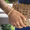 Hinged Bangle fo Women, Yellow Gold Filled Plain Bracelet for Girls 65mm