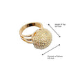 Half Textured Sphere Ring, Fireworks Yellow Gold Filled Ring, Concktail Ring