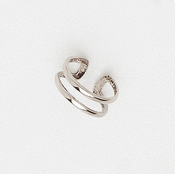 Midi Ring in Aged White Gold Filled