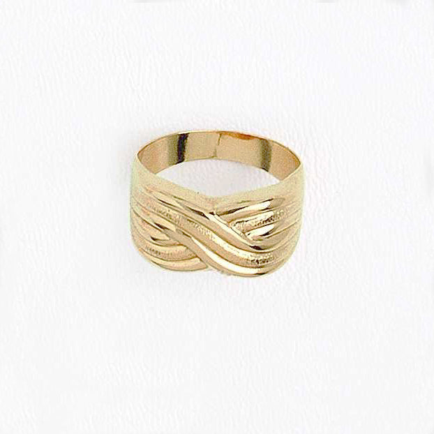 Band Ring, Infinity Wave Ring, Yellow Gold Plated Ring, Simple Ring