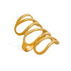 Yellow Gold Filled Ring for Women, Swirl Zig Zag Band for Girls