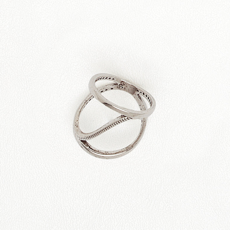 Wave Ring, Aged White Gold Filled Ring, Open Top Ring, Everyday Ring