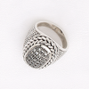 Bombe Top Ring in White Gold Filled with Gemstones