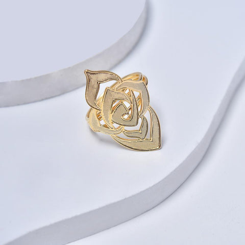 Yellow Gold Filled Rose Ring for Women and Ladies