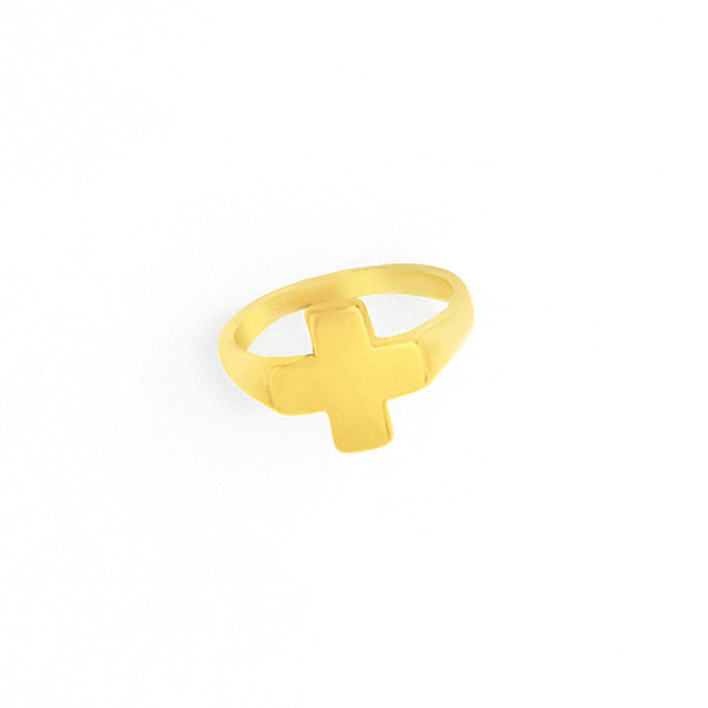 Cross Ring in Sterling Silver o Yellow Gold Filled