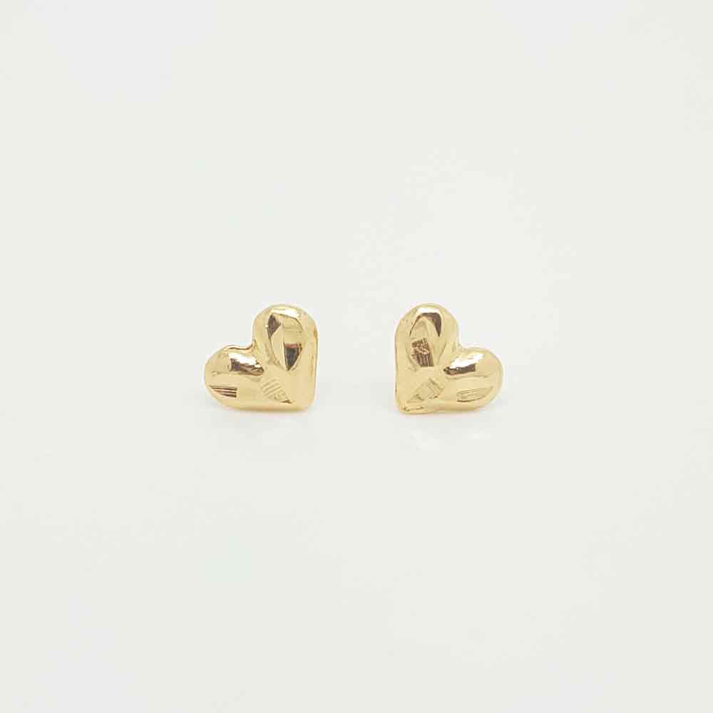 Hearts Earrings in Yellow Gold Filled Metal