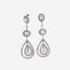 Drop Earrings in Aged White Gold Filled with Cubic Gemstones
