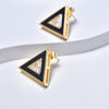 Triangle Necklace & Earrings in Yellow Gold Filled & Black Enamel