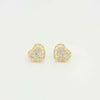 Heart Earrings in Yellow Gold Filled with Gemstones