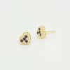 Heart Earrings in Yellow Gold Filled with Gemstones