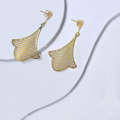 Leaf Earrings in Yellow Gold Filled