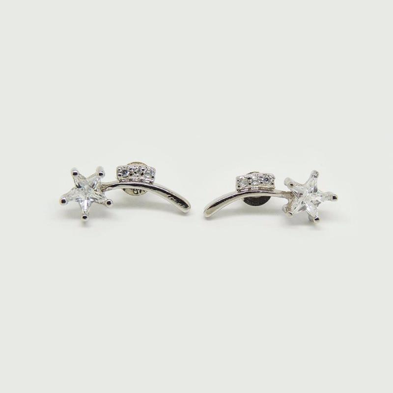 Shooting Stars Earrings in White Gold Filled with Gemstones