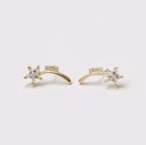 Shooting Stars Earrings in Gold Filled with Gemstones