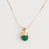 Green Pendant Necklace in Yellow Gold Filled with Cubic Zirconia