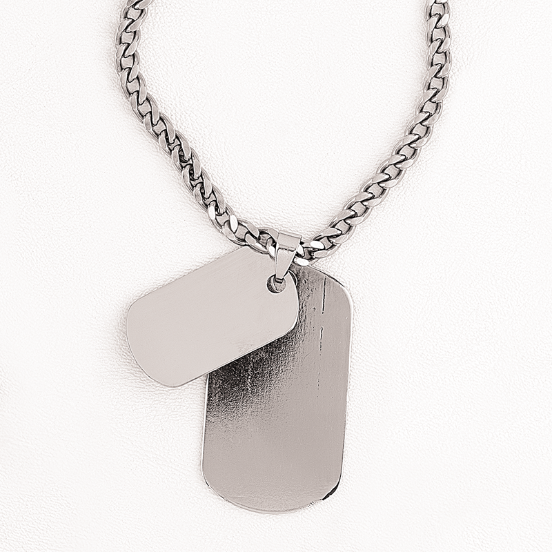 Double Tag Necklace in Stainless Steel