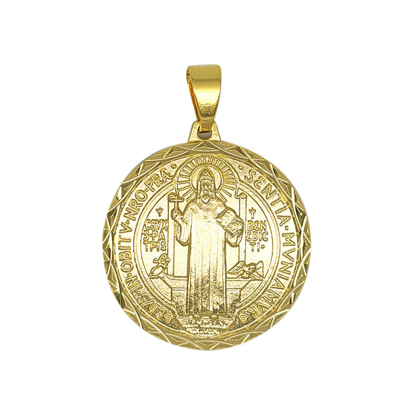 St Benedict Medal in Yellow Gold Filled or Sterling Silver