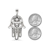 Gorgeous Hamsa Hand of Fatima Pendant for Women in 14k White Gold - Ideal for Protection