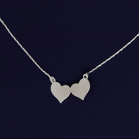 Hearts Necklace in Silver Filled