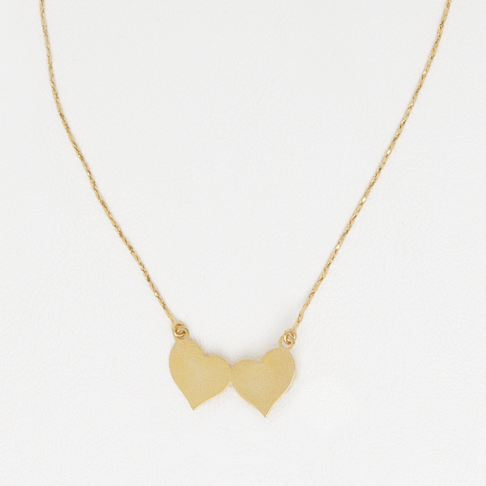 Hearts Necklace in Yellow Gold Filled