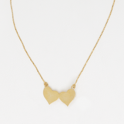 Hearts Necklace in Yellow Gold Filled