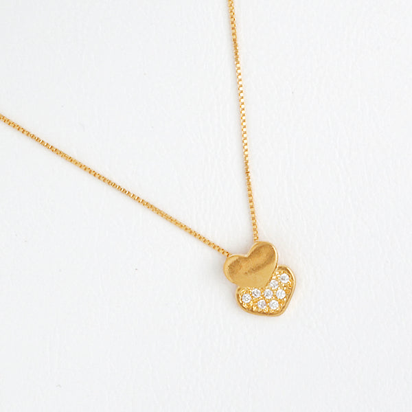 Heart Necklace inYellow Gold Filled with Gemstones