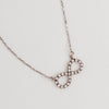 Infinity Necklace in Aged White Gold Filled with Gemstones