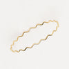 Yellow Gold Filled Bracelet for Women, Zig Zag Bangle for Girls, Stackable Cuff
