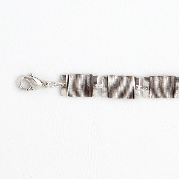 Wire Weaving Bracelet, Aged White Gold Filled Bracelet, Chain Bracelet