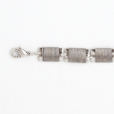 Wire Weaving Bracelet, Aged White Gold Filled Bracelet, Chain Bracelet