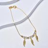 14k Yellow Gold Bracelet for Women with Feathers Pendants and Beads